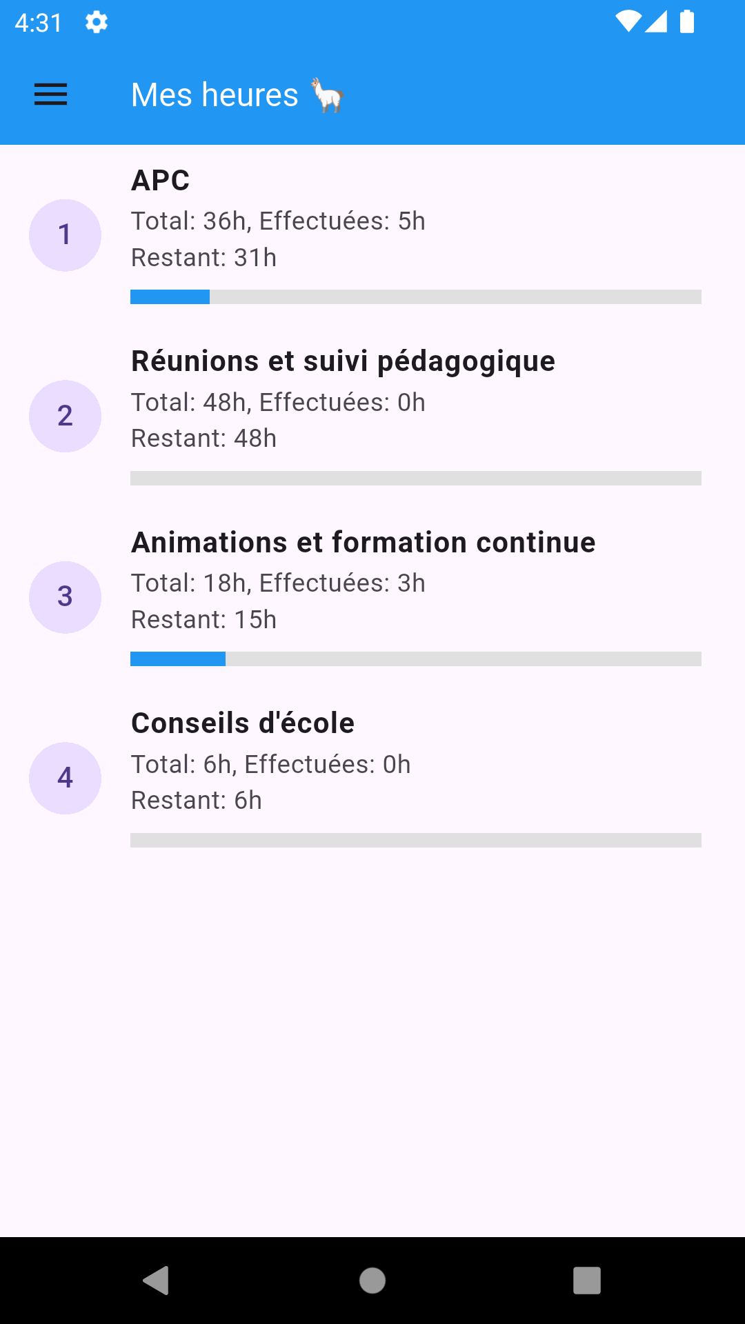 Nouvelle app : MES HEURES