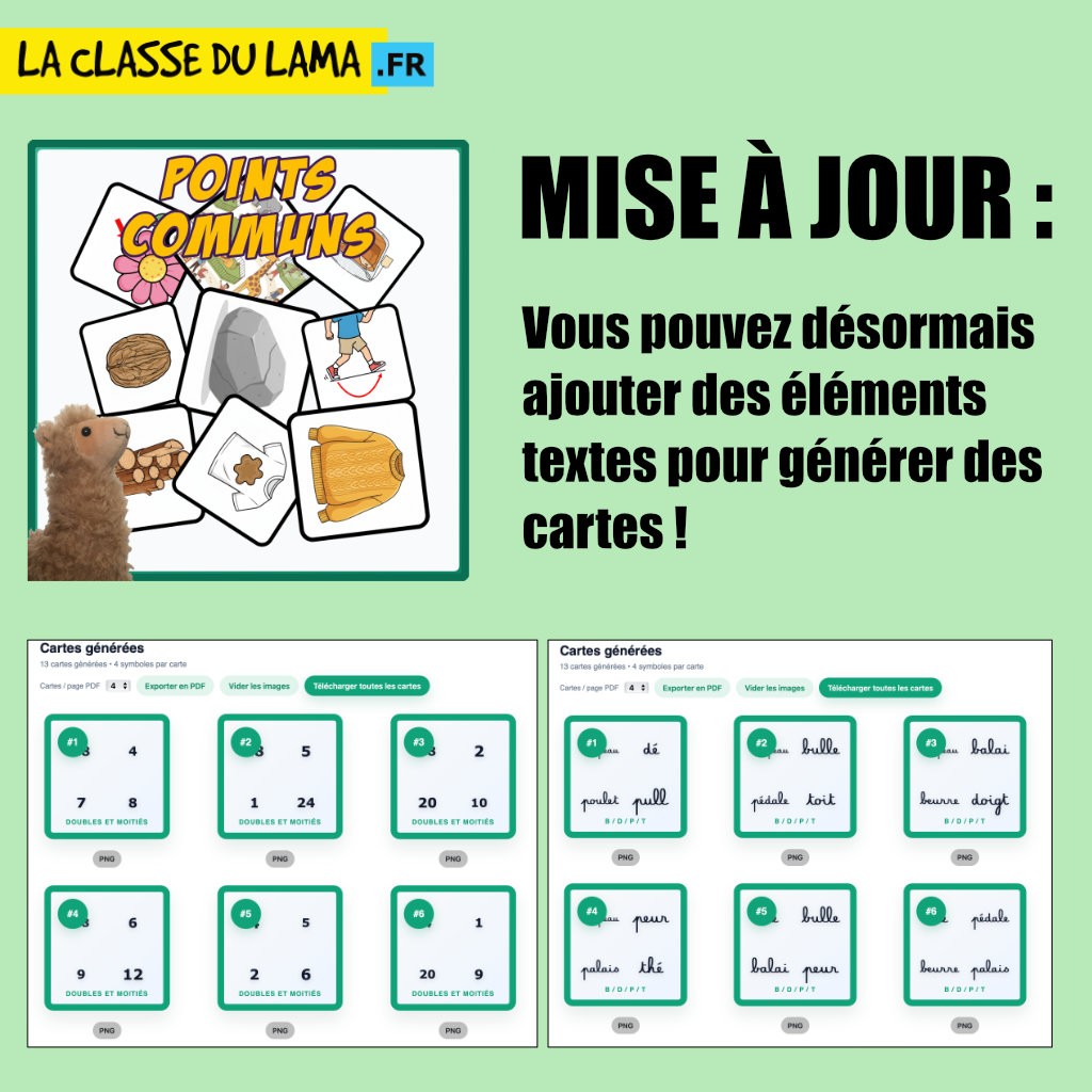 Points communs : mise à jour